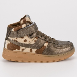 Kylie Golden sneakers with fur