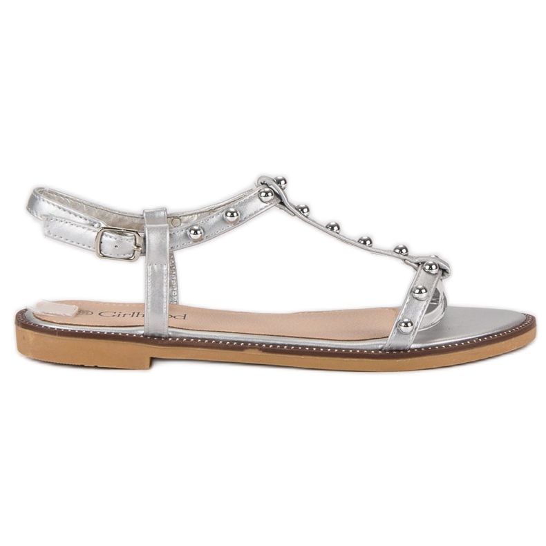 Girlhood Sandals With Rhinestones grey Girlhood Sandals With Rhinestones grey