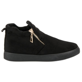 Suede Slip-On Sneakers black