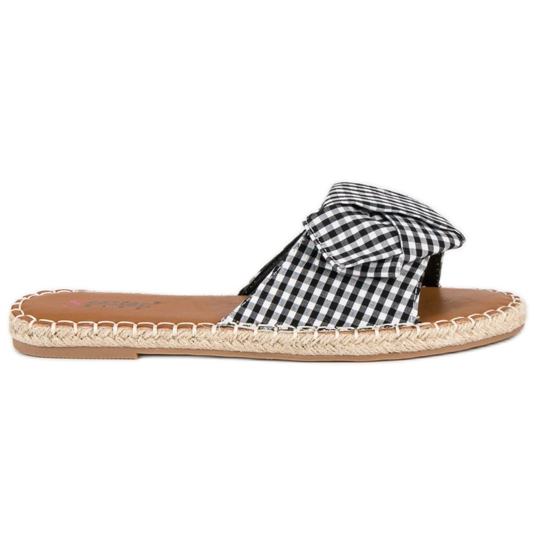 Seastar Checked black slippers white
