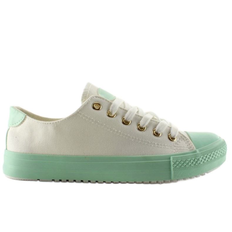 Sneakers on a colored rubber W-3051 Green white
