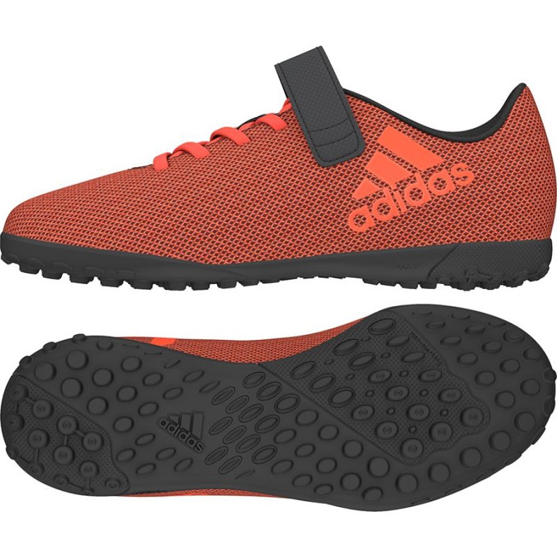 The adidas X 17.4 Tf Jr. football boots orange The adidas X 17.4 Tf Jr. football boots orange