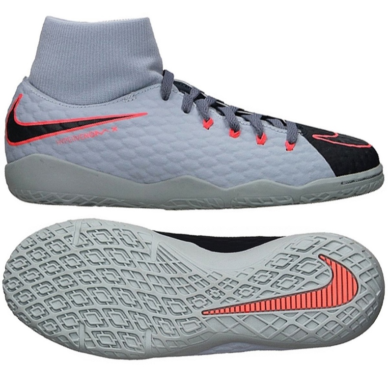 Indoor shoes Nike HypervenomX Phelon Iii Df Ic Jr 917774-400 grey grey