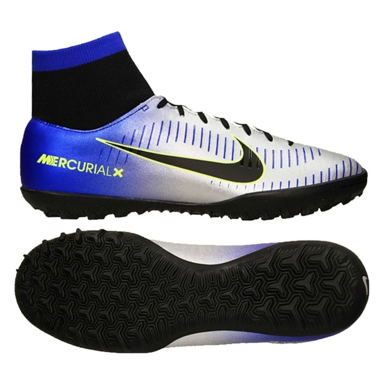Nike MercurialX Victory Vi Neymar Df Tf M 921514-407 football boots green, blue, gray / silver blue