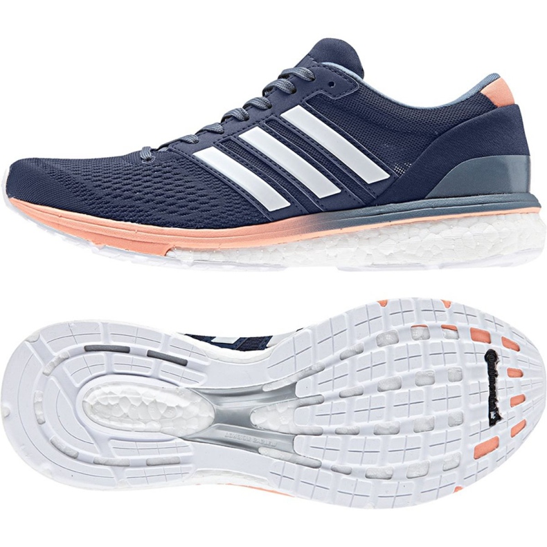 Running shoes adidas Adizero Boston 6 W BB6418 white navy blue orange Running shoes adidas Adizero Boston 6 W BB6418 white navy blue orange