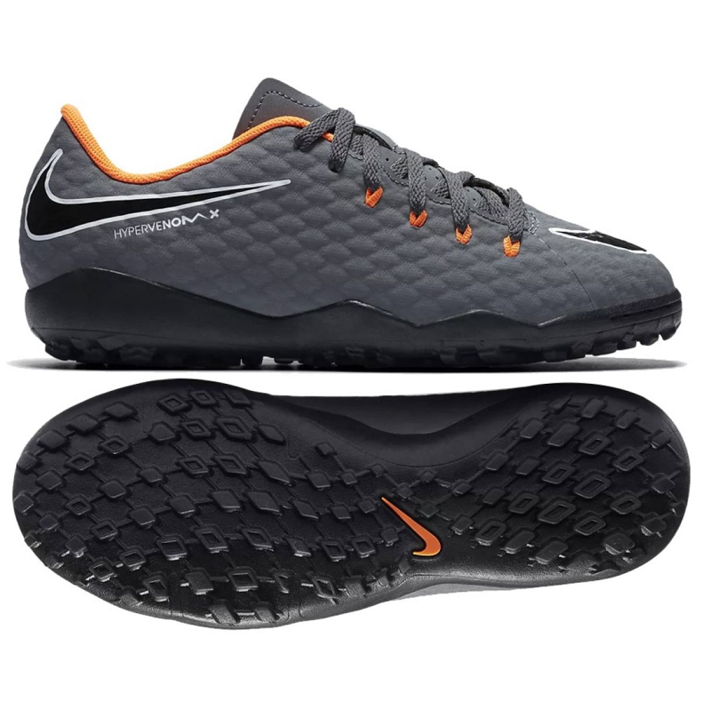 Nike Hypervenom PhantomX 3 Academy Tf Jr AH7294-081-S football shoes grey grey