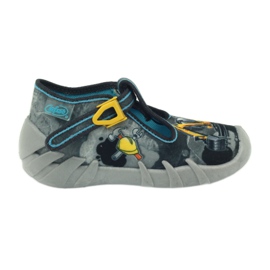 Befado children's shoes 110p321 slippers black blue grey yellow Befado children's shoes 110p321 slippers black blue grey yellow