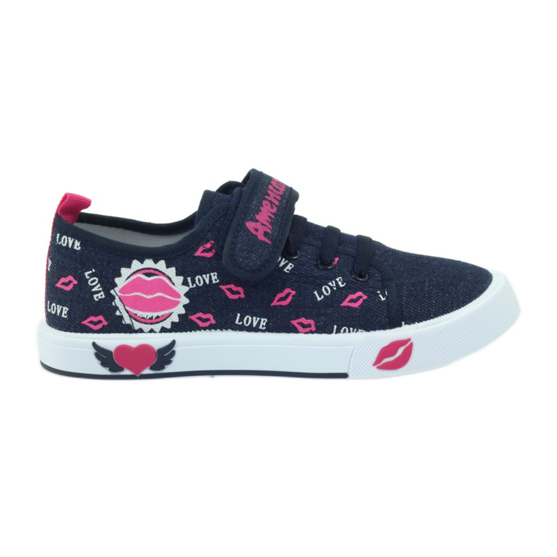 American Club American pink lips sneakers navy blue