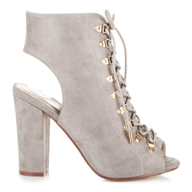 Seastar Open toe suede ankle boots grey