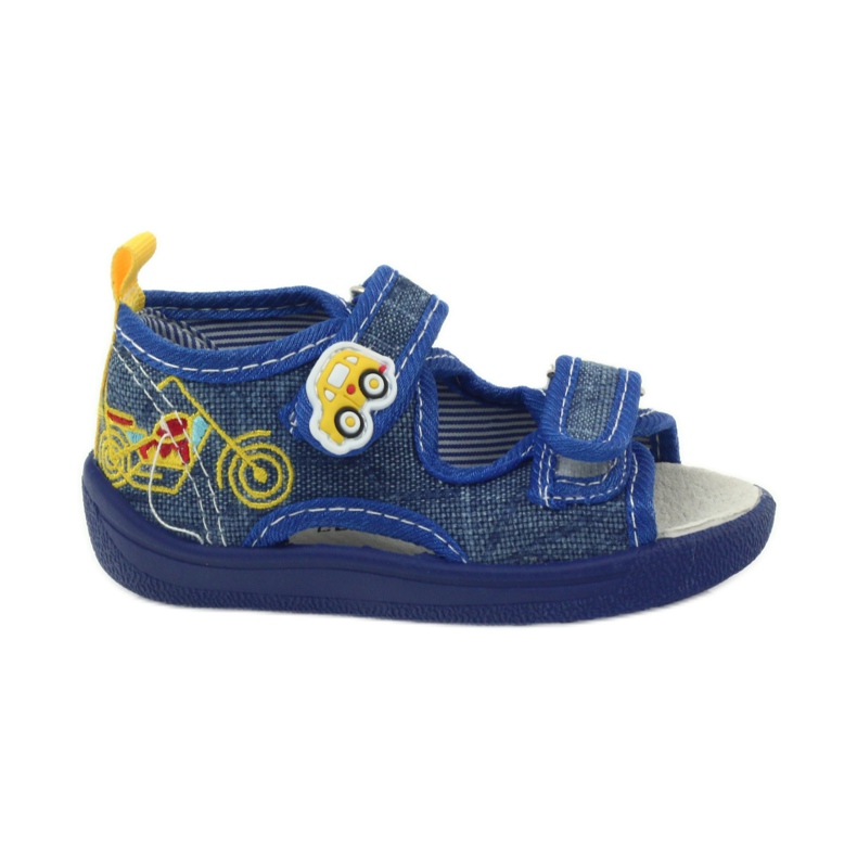 American Club American sandals children's shoes leather insole blue yellow