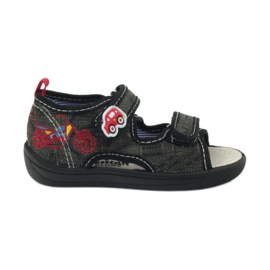 American Club American sandals children's shoes leather insole black grey red