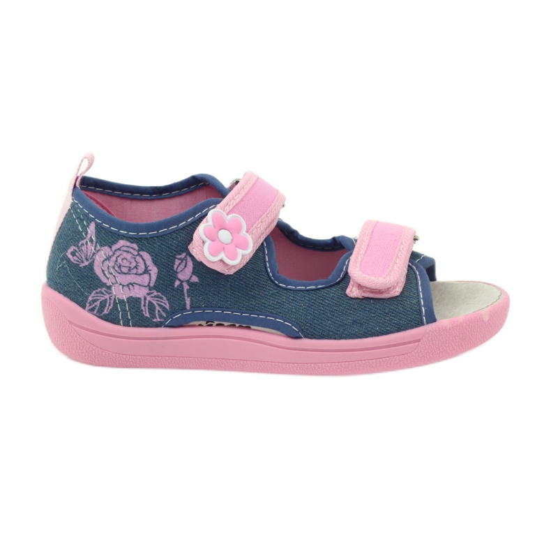 American Club American sandals children's shoes leather insole blue pink