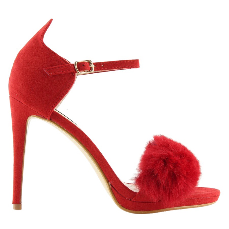 Red sandals on a high heel L6120 Red
