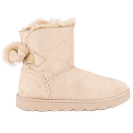 Ladies' beige snow boots