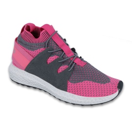 Befado children's shoes up to 23 cm 516Y030 grey pink Befado children's shoes up to 23 cm 516Y030 grey pink