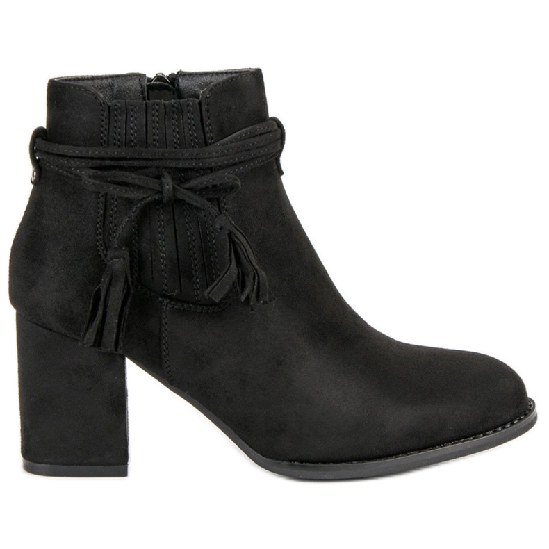 Suede high-heeled ankle boots black