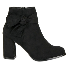 Suede high-heeled ankle boots black