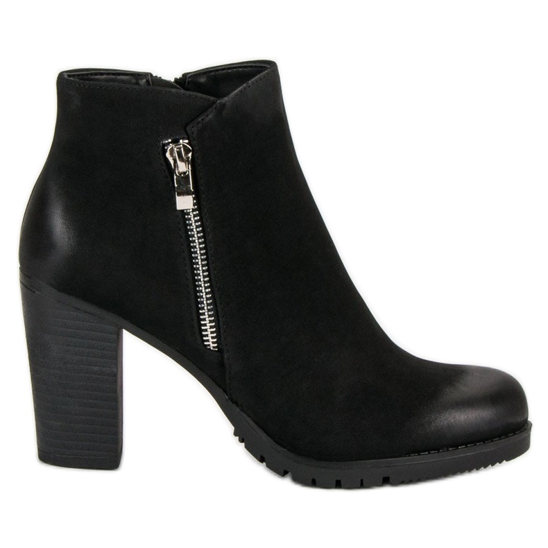 Show It Black ankle boots with a zipper