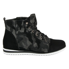 Vinceza Camo sneakers above the ankle black