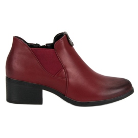 Vinceza Burgundy slip-on boots red