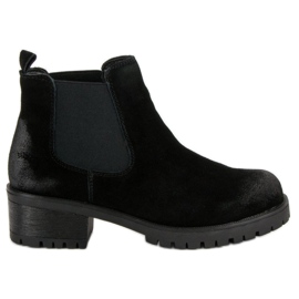 Filippo Black leather ankle boots