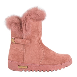 Warm pink snow boots