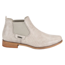 Filippo Beige boots with an openwork grey
