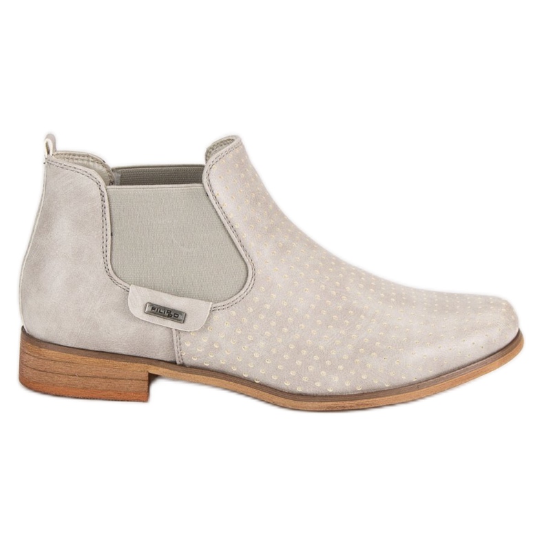 Filippo Beige boots with an openwork grey