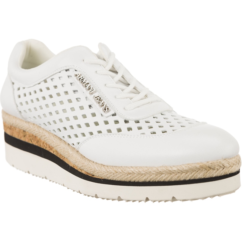 Armani Jeans Woven Scarpa Allacciata 7P555 00010 white