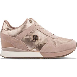 Tommy Hilfiger Camo Metallic Wedge 641 Mahogany Rose violet