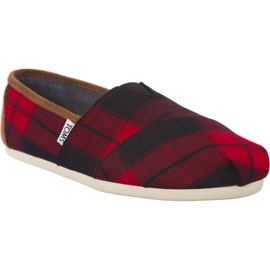 Toms Plaid Womens Classic Alpargata 945 black red