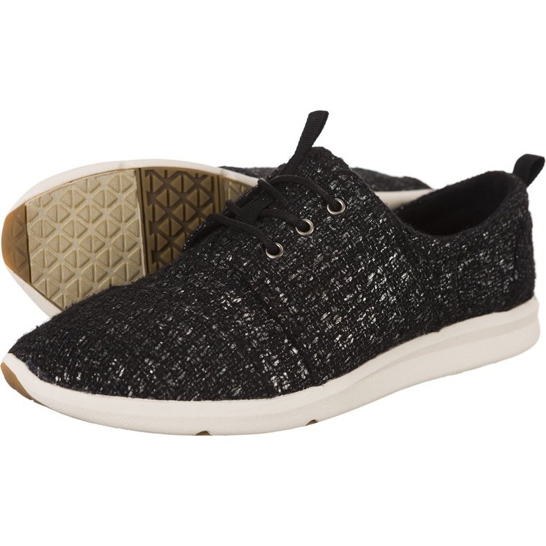 Toms Glitter Wool Womens Del Rey Sneaker 277 black grey