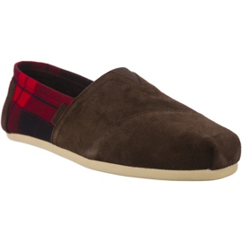 Toms Suede Plaid Mens Classic Alpaca 203 brown