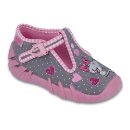 Befado children's shoes 110P331 grey pink Befado children's shoes 110P331 grey pink