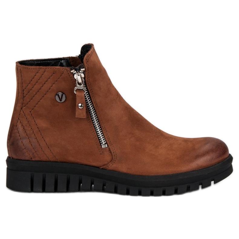 Low Boots On The VINCEZA Zipper brown