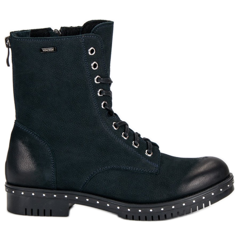 Navy blue leather workers from VINCEZA