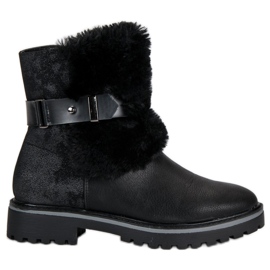 Filippo Black Boots With Fur