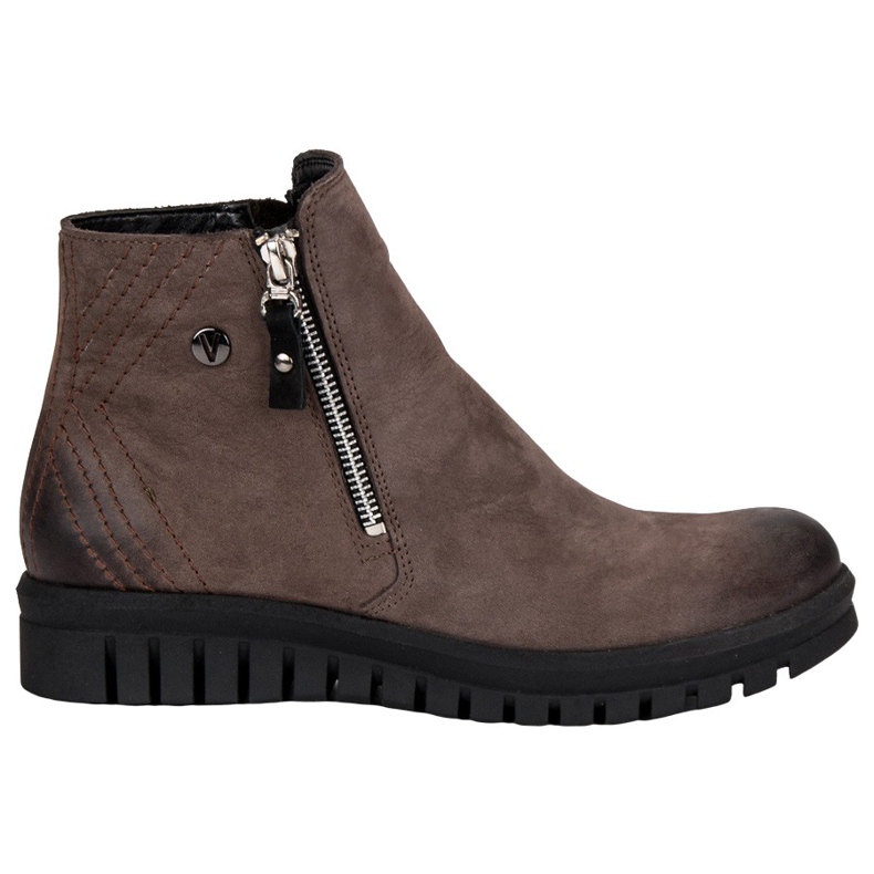 Low Boots On The VINCEZA Zipper brown