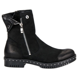 Black Leather VINCEZA boots