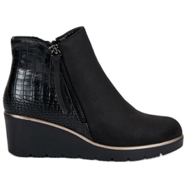 Filippo Black wedge boots