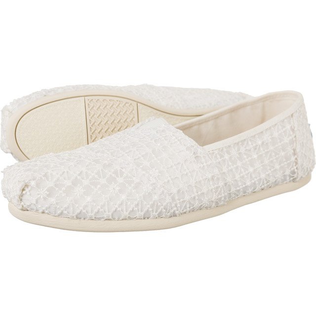 Toms Crochet Lace Womens Alpargata 9633 white