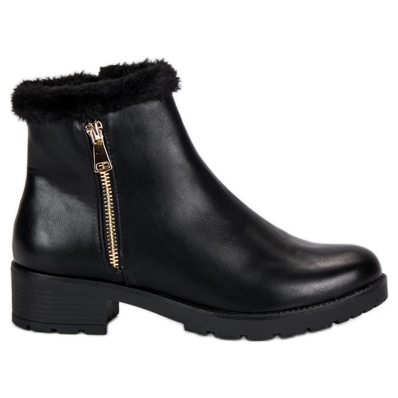 J. Star Fashionable boots with fur black