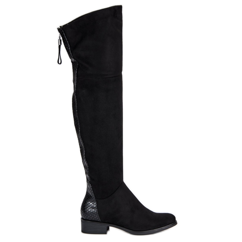 Filippo Suede over-the-knee boots black