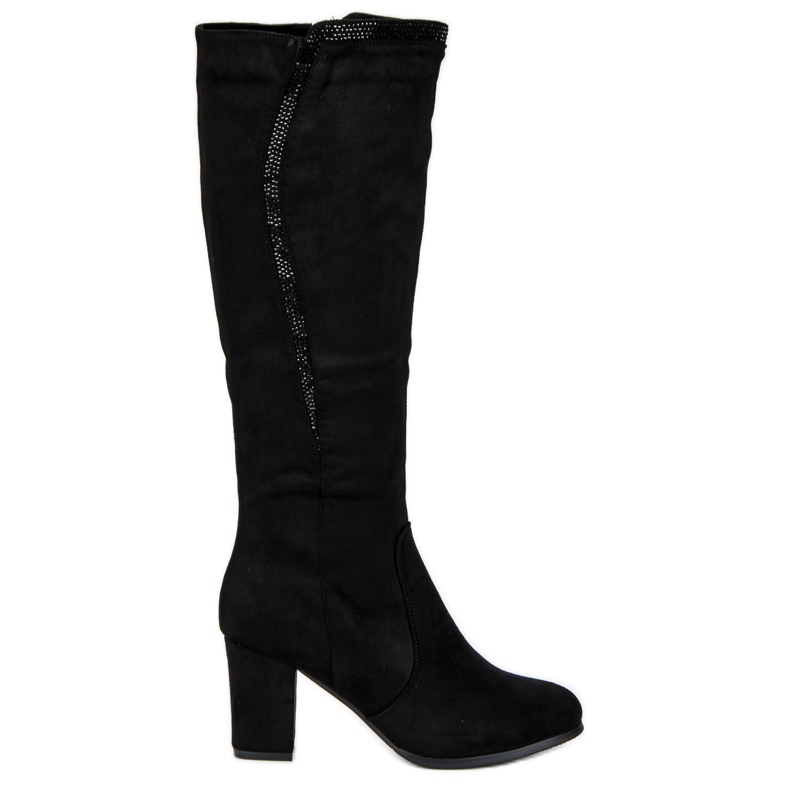 Black suede boots