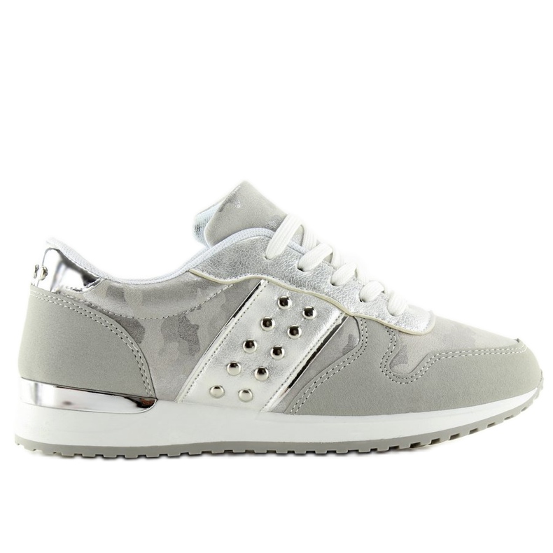 Gray sports shoes, camo gray 6234 Silver grey