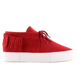 Red women's sneakers A-63 Red