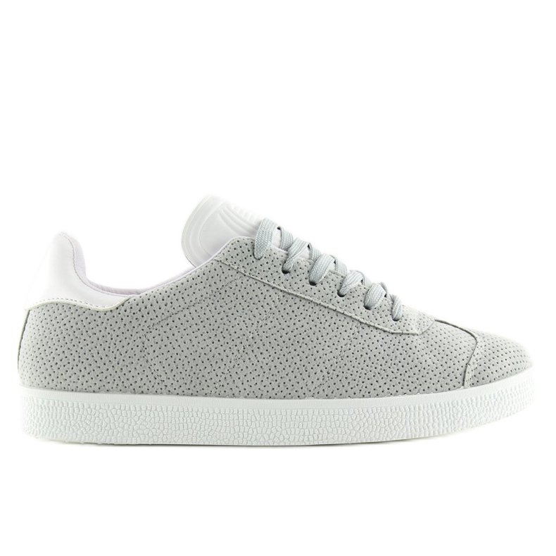 Gray and white women's sneakers BL131P GRAY / WHITE grey