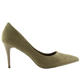 Suede olive LEI-90 Olive heels green