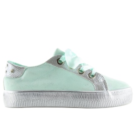 Women's mint sneakers BS096 BAS-1 Green