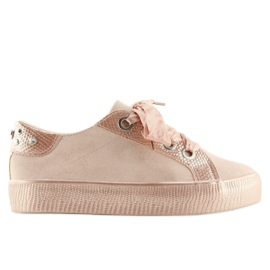 Women's pink sneakers BS096 BAS-1 Champagne
